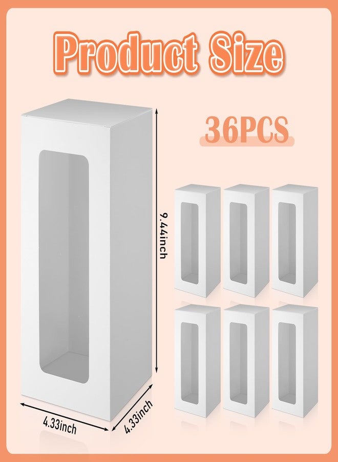 ReliThick 24 Pcs Tumbler Gift Box Tumbler Boxes with Window, White Gift Box for 16-24oz Tumblers Water Bottle Boxes for Gifts Wrapping Packaging - Image 3